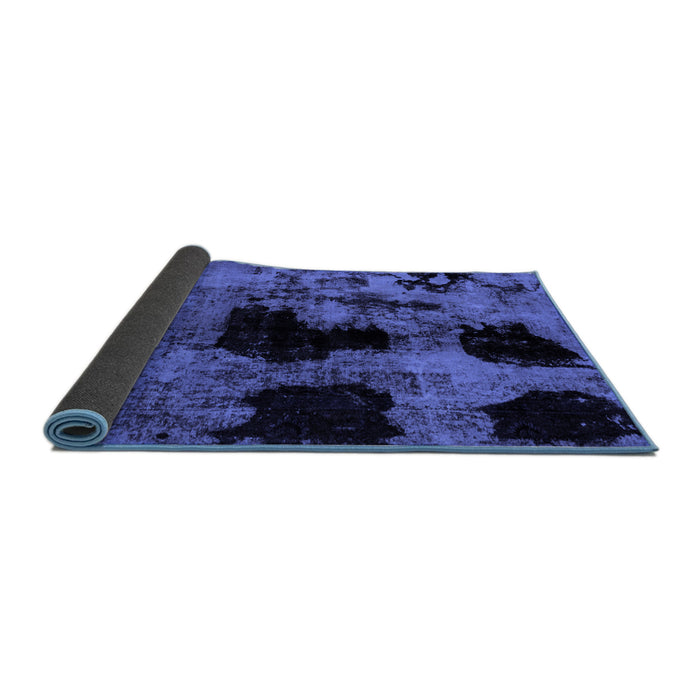 Sideview of Abstract Blue Modern Rug, abs2065blu