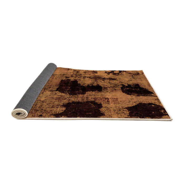 Sideview of Abstract Orange Modern Rug, abs2065org