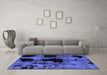 Machine Washable Abstract Blue Modern Rug in a Living Room, wshabs2065blu