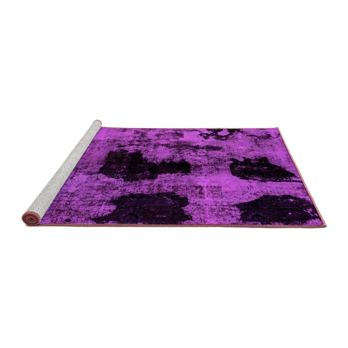 Sideview of Machine Washable Abstract Pink Modern Rug, wshabs2065pnk