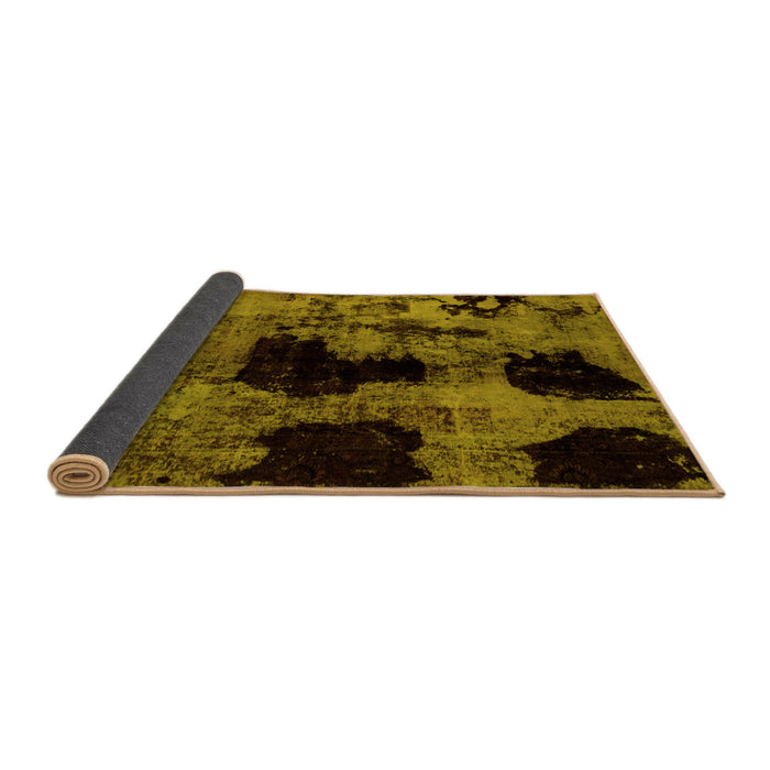 Sideview of Abstract Yellow Modern Rug, abs2065yw