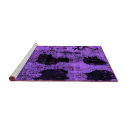 Sideview of Machine Washable Abstract Purple Modern Area Rugs, wshabs2065pur
