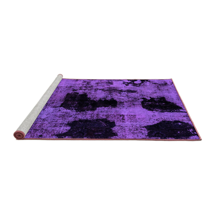 Sideview of Machine Washable Abstract Purple Modern Area Rugs, wshabs2065pur