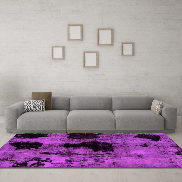 Machine Washable Abstract Pink Modern Rug in a Living Room, wshabs2065pnk