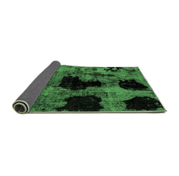 Sideview of Abstract Emerald Green Modern Rug, abs2065emgrn