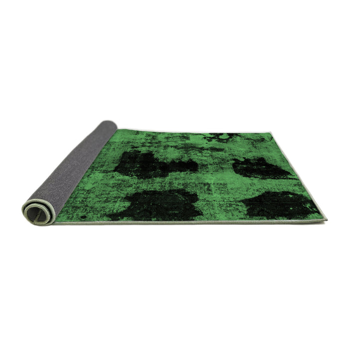 Sideview of Abstract Emerald Green Modern Rug, abs2065emgrn