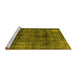 Sideview of Machine Washable Abstract Yellow Modern Rug, wshabs2066yw