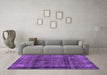 Machine Washable Abstract Purple Modern Area Rugs in a Living Room, wshabs2066pur