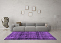 Machine Washable Abstract Purple Modern Rug, wshabs2066pur