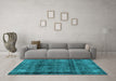 Machine Washable Abstract Light Blue Modern Rug in a Living Room, wshabs2066lblu