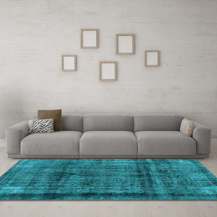 Machine Washable Abstract Light Blue Modern Rug in a Living Room, wshabs2066lblu