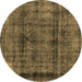 Round Abstract Brown Modern Rug, abs2066brn