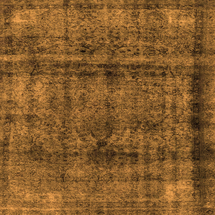 Square Machine Washable Abstract Orange Modern Area Rugs, wshabs2066org