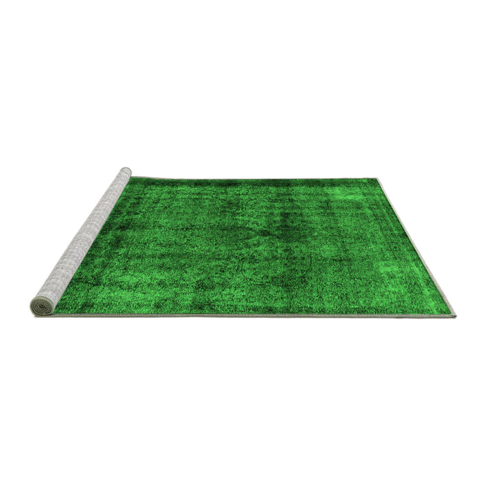 Sideview of Machine Washable Abstract Green Modern Area Rugs, wshabs2066grn