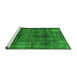 Sideview of Machine Washable Abstract Green Modern Area Rugs, wshabs2066grn