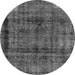 Round Abstract Gray Modern Rug, abs2066gry