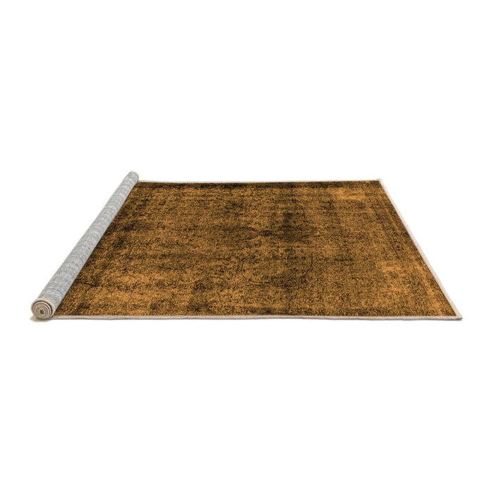 Sideview of Machine Washable Abstract Orange Modern Area Rugs, wshabs2066org