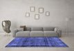 Machine Washable Abstract Blue Modern Rug in a Living Room, wshabs2066blu