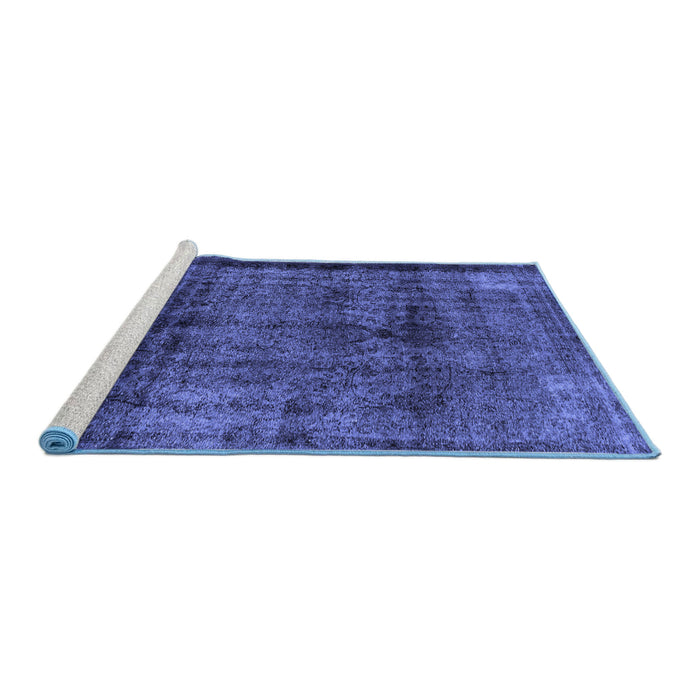 Sideview of Machine Washable Abstract Blue Modern Rug, wshabs2066blu