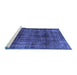 Sideview of Machine Washable Abstract Blue Modern Rug, wshabs2066blu