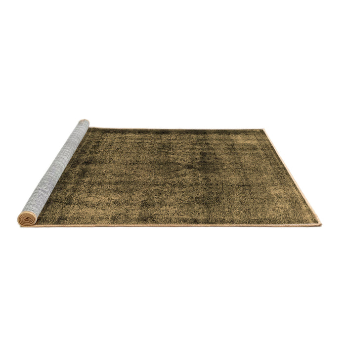 Sideview of Machine Washable Abstract Brown Modern Rug, wshabs2066brn