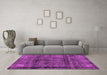 Machine Washable Abstract Pink Modern Rug in a Living Room, wshabs2066pnk