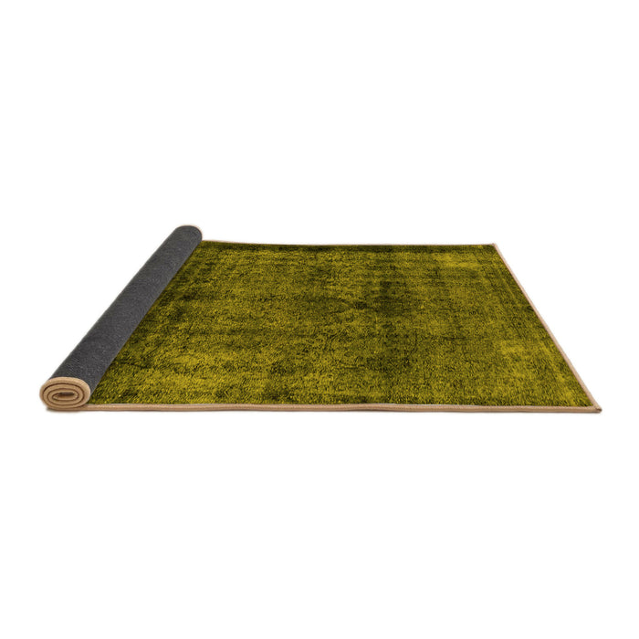 Sideview of Abstract Yellow Modern Rug, abs2066yw