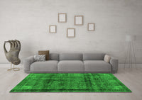 Machine Washable Abstract Green Modern Rug, wshabs2066grn