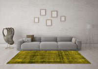 Machine Washable Abstract Yellow Modern Rug, wshabs2066yw