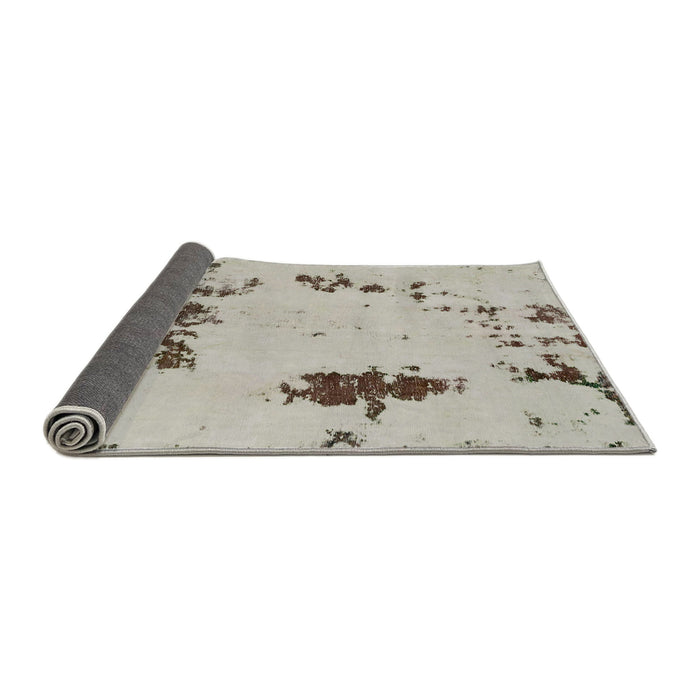 Sideview of Abstract Pale Silver Gray Modern Rug, abs2067