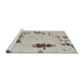 Sideview of Machine Washable Abstract Pale Silver Gray Rug, wshabs2067