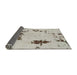 Sideview of Abstract Pale Silver Gray Modern Rug, abs2067