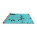 Sideview of Machine Washable Abstract Light Blue Modern Rug, wshabs2067lblu