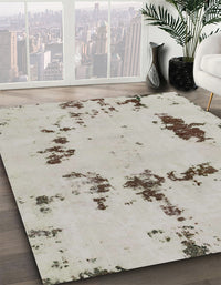 Abstract Pale Silver Gray Modern Rug, abs2067