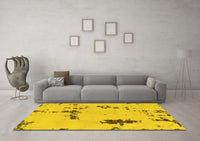 Machine Washable Abstract Yellow Modern Rug, wshabs2067yw