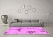 Machine Washable Abstract Pink Modern Rug in a Living Room, wshabs2067pnk