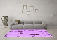 Machine Washable Abstract Purple Modern Rug, wshabs2067pur