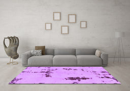 Machine Washable Abstract Purple Modern Area Rugs in a Living Room, wshabs2067pur