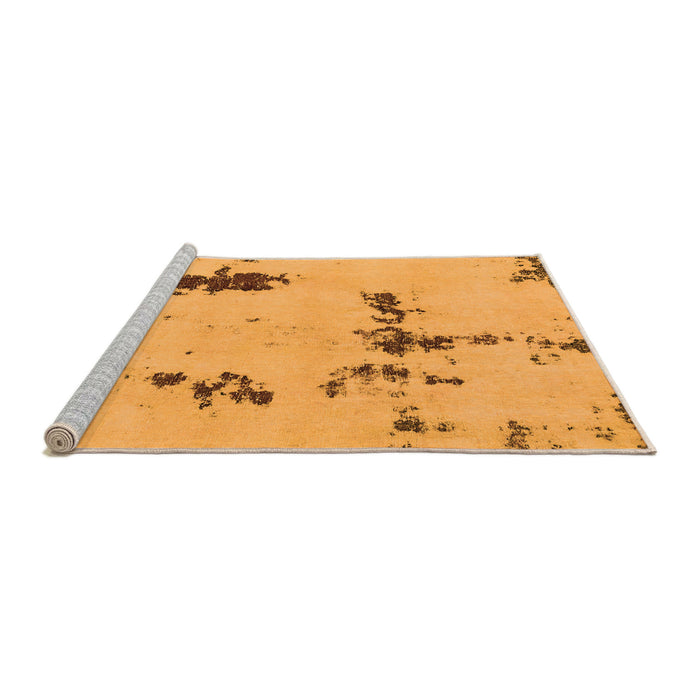 Sideview of Machine Washable Abstract Orange Modern Area Rugs, wshabs2067org