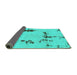 Sideview of Abstract Turquoise Modern Rug, abs2067turq