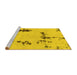 Sideview of Machine Washable Abstract Yellow Modern Rug, wshabs2067yw