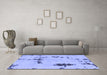 Machine Washable Abstract Blue Modern Rug in a Living Room, wshabs2067blu