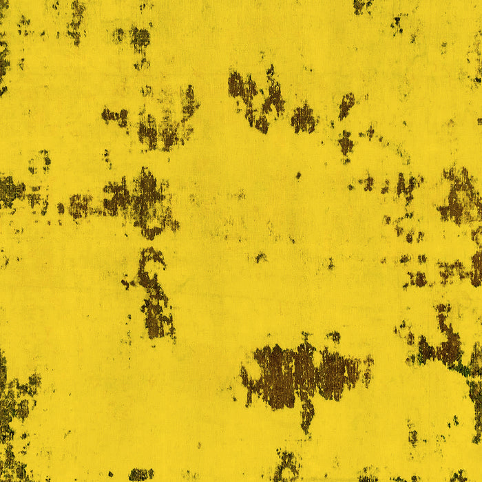 Square Machine Washable Abstract Yellow Modern Rug, wshabs2067yw