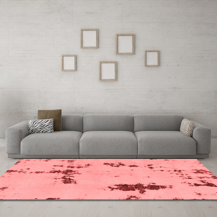 Modern Red Washable Rugs