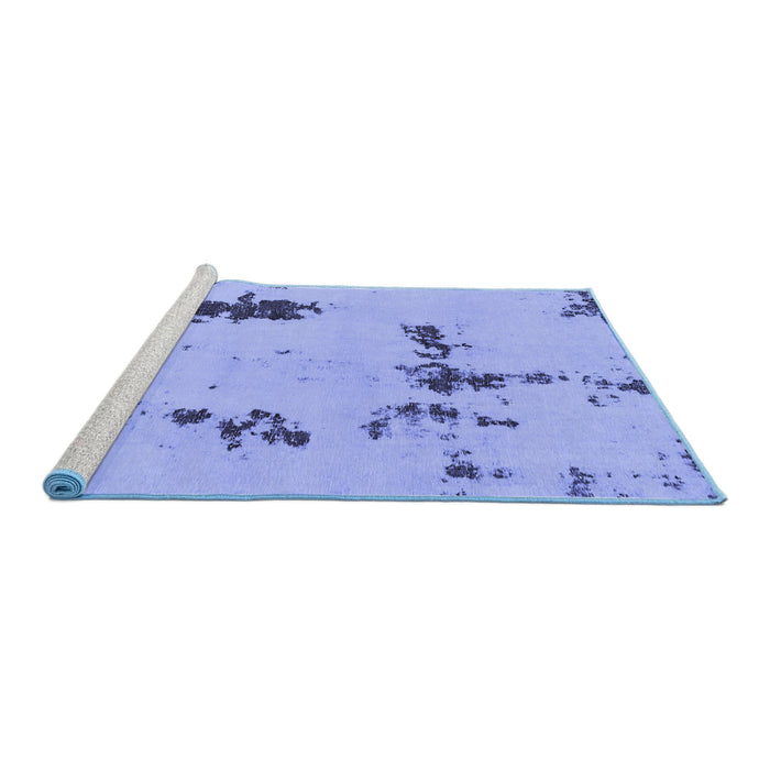 Sideview of Machine Washable Abstract Blue Modern Rug, wshabs2067blu