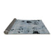 Sideview of Abstract Blue Gray Modern Rug, abs2068