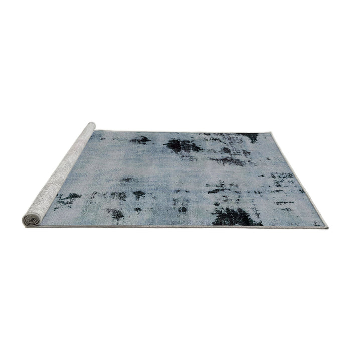 Sideview of Machine Washable Abstract Blue Gray Rug, wshabs2068