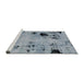 Sideview of Machine Washable Abstract Blue Gray Rug, wshabs2068