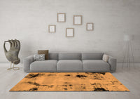 Machine Washable Abstract Orange Modern Rug, wshabs2068org