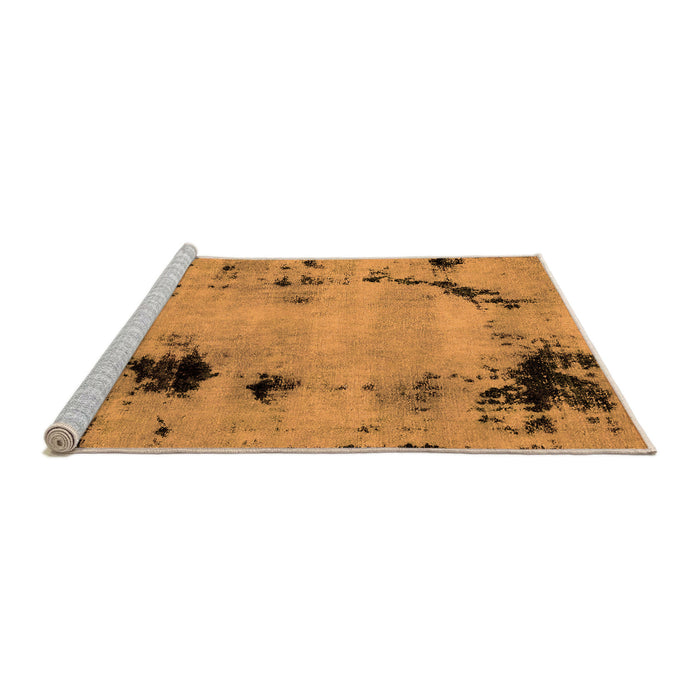 Sideview of Machine Washable Abstract Orange Modern Area Rugs, wshabs2068org